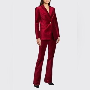 Veronica Beard Velvet Red Pantsuit
